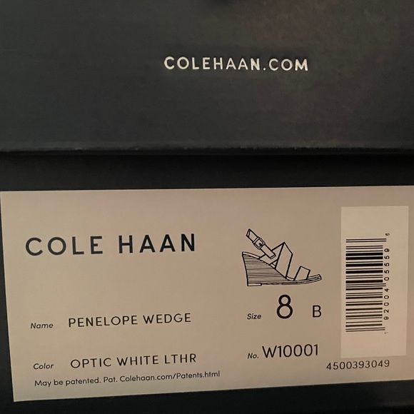BNWT Cole Haan Penelope White Leather Wedge Sandal - Picture 5 of 5